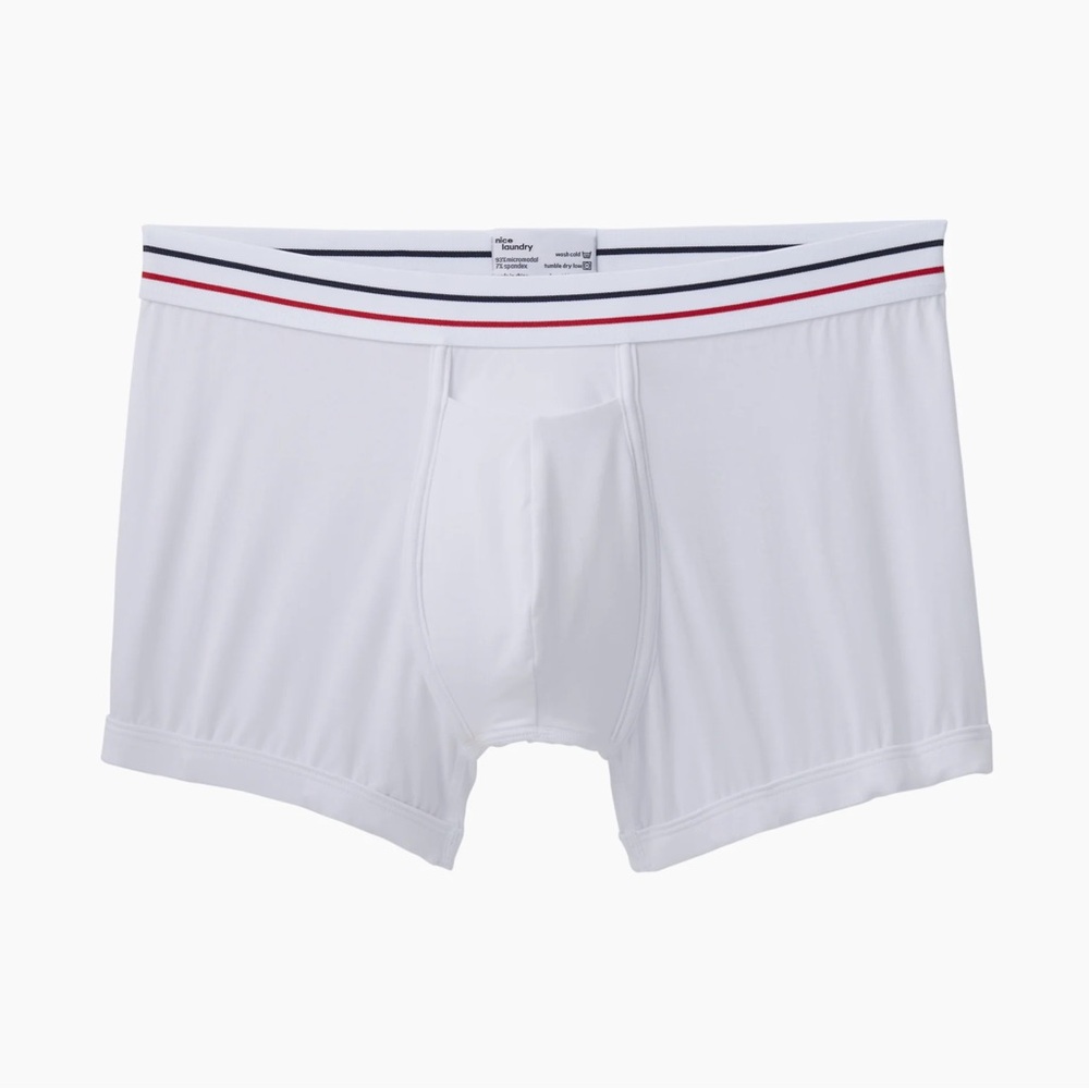 Nice Laundry White Boxer Briefs with Striped Waistband
